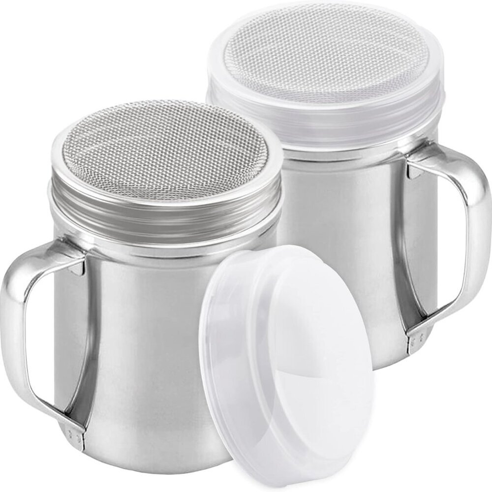 Powdered Sugar Shaker Duster - With Handle - Cinnamon Shaker For Coffee Bar - Fi